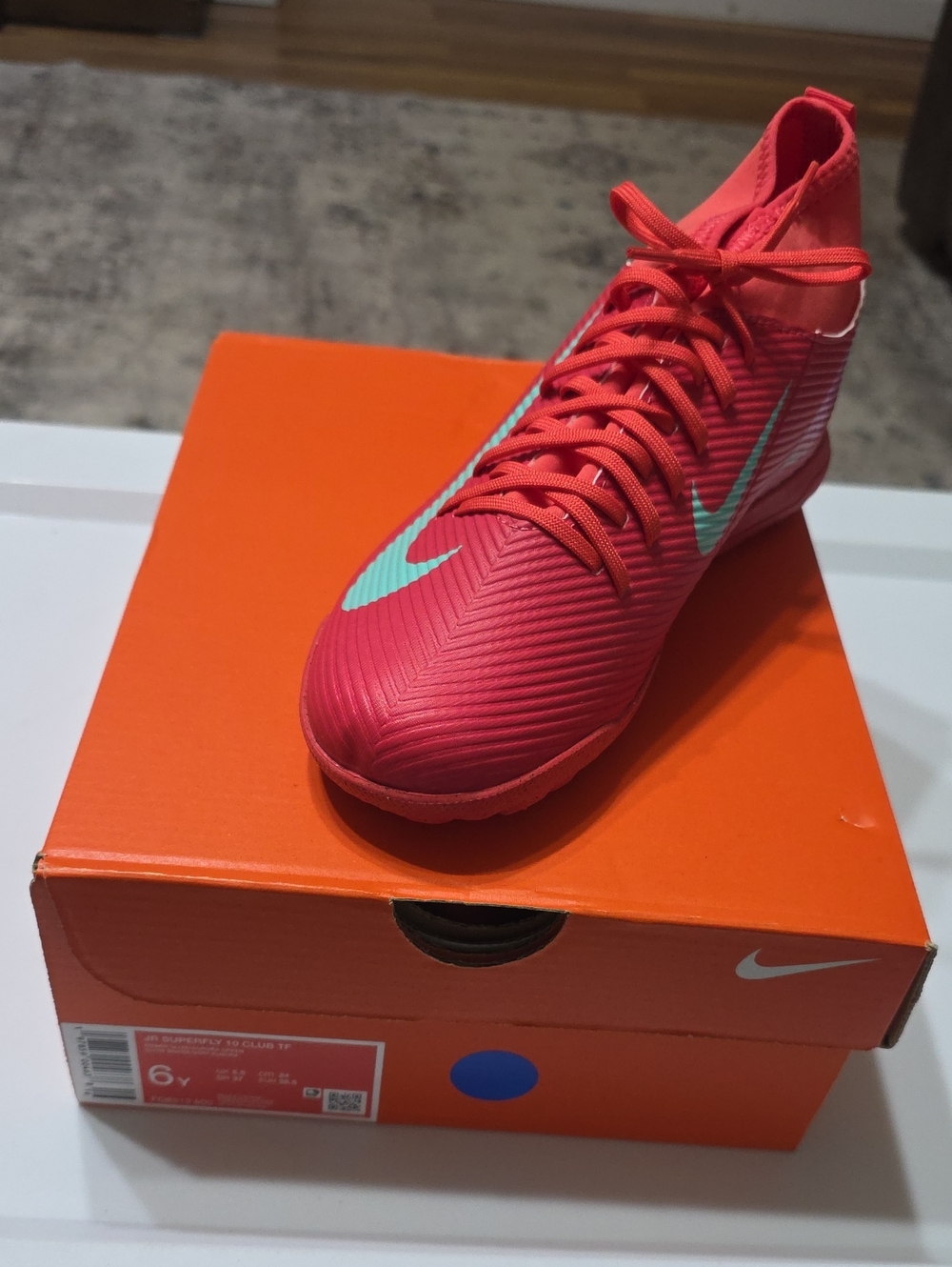 Nike Kids' Pink with Mint Accent Turf Soccer Shoes